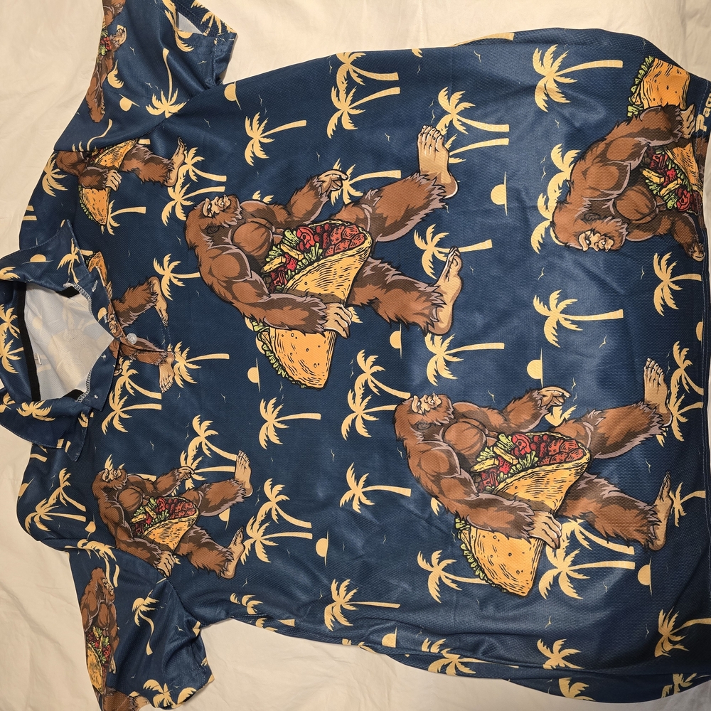 Blue Bigfoot Taco Print Shirt